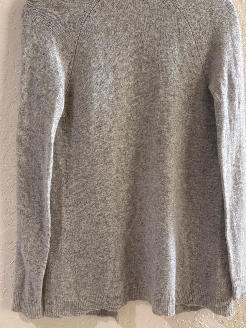 Light Gray Cotton Cashmere Blend Open Front Cardigan Size S - Picture 4 of 5